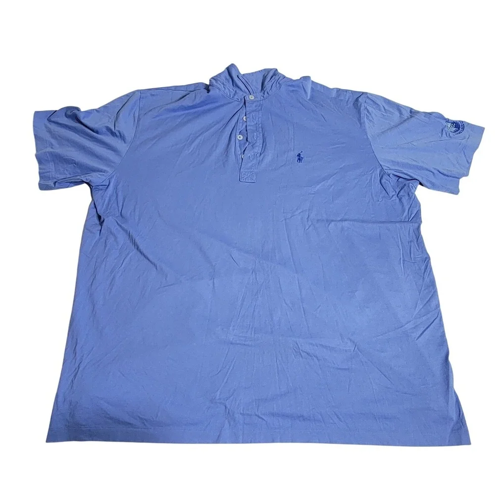 Polo Golf Ralph Lauren Mens XXL Blue Pima Cotton Short Sleeve Polo Shirt Logo